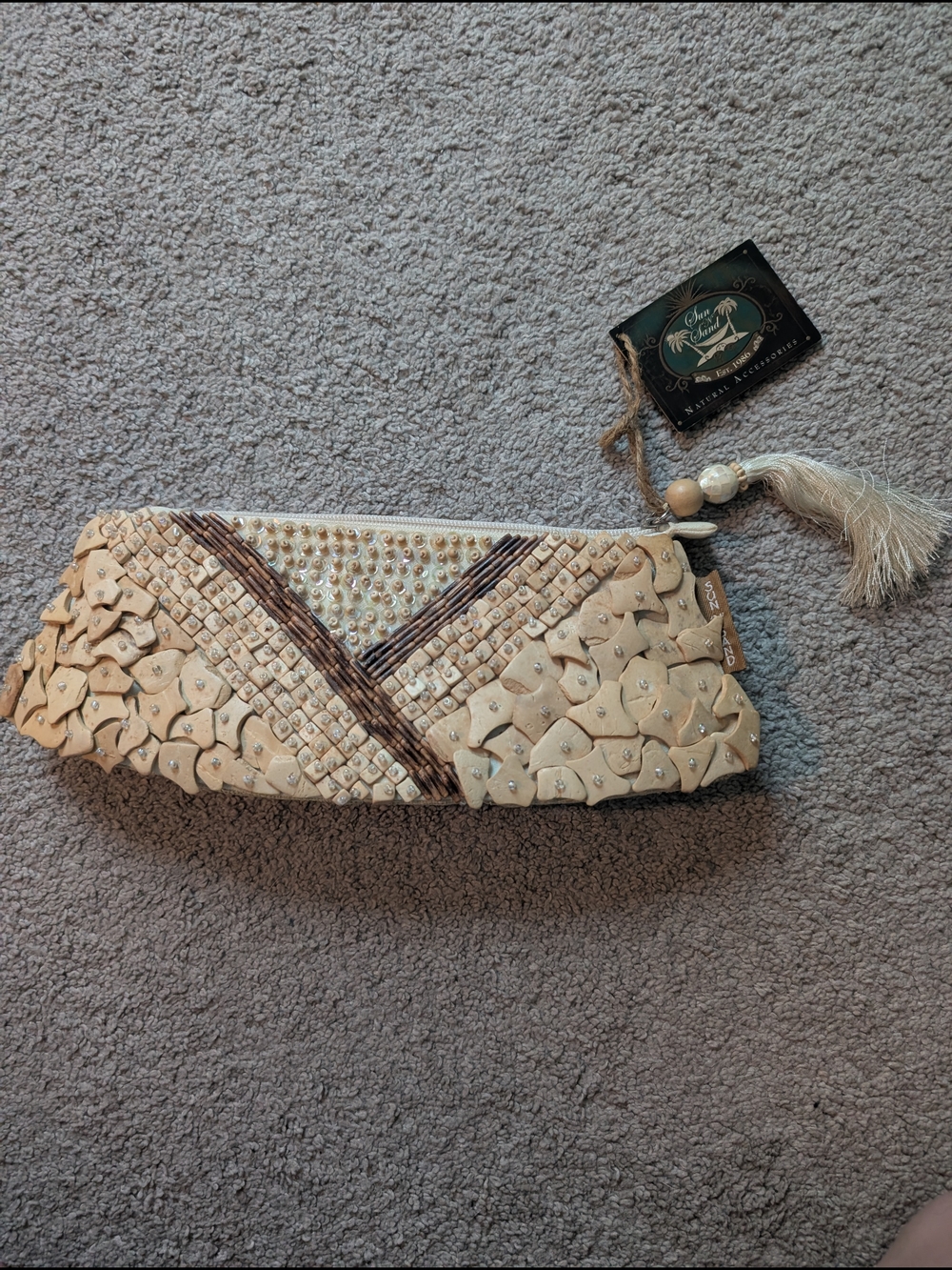 NWT Sun And Sand Clutch Bag with Tassel